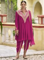 Chinnon Pink Festival Wear Lace Work Readymade Dhoti Suit